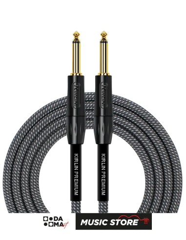 Kirlin Enstrüman Kablosu IWB-201BFG-6 Metre Gümüş Siyah