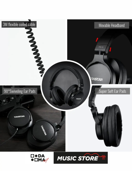 Takstar PRO70 Stüdyo Monitör Kulaklık – 32 Ohm – Siyah