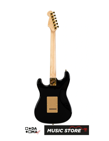 New Orleans Vega Goldon BG HSH Electric Guitar - Black & Gold