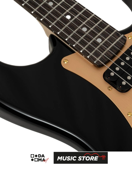 New Orleans Vega Goldon BG HSH Electric Guitar - Black & Gold