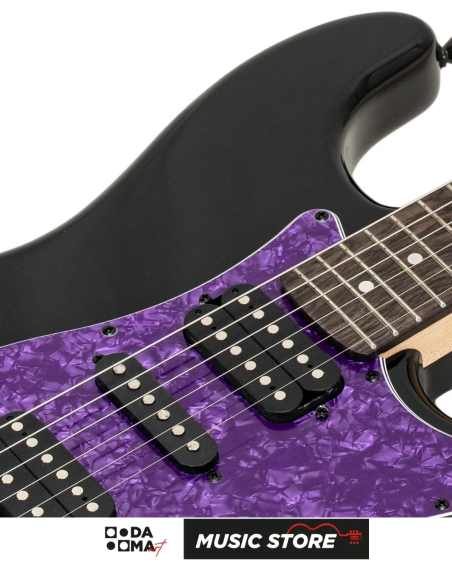 New Orleans VEGA PR HSH Electric Guitar - Black & Purple