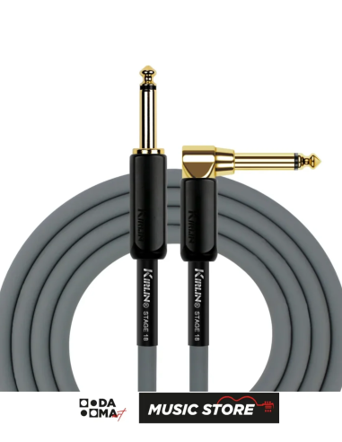 Kirlin IP-182 BEGL Enstrüman Kablosu – 6 Metre, Gri, L Uç, 18 AWG
