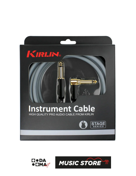 Kirlin IP-182 BEGL Enstrüman Kablosu – 6 Metre, Gri, L Uç, 18 AWG