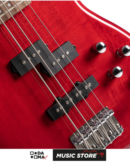Cort Action Bass Plus AB4PLUSTR Bass Guitar – Trans Red