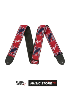 FENDER MONOGRAMMED KIRMIZI BEYAZ MAVİ GİTAR ASKISI