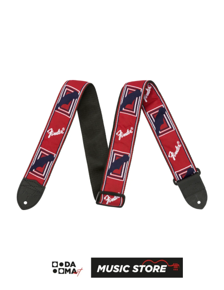 FENDER MONOGRAMMED KIRMIZI BEYAZ MAVİ GİTAR ASKISI