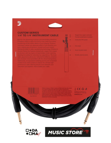 D'addario Enstrüman Kablosu PW-G-20 6 Metre