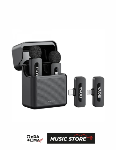 Boya V3 Combo Wireless Lavalier Microphone with USB-C & Lightning Receivers (iOS & Android Compatible)