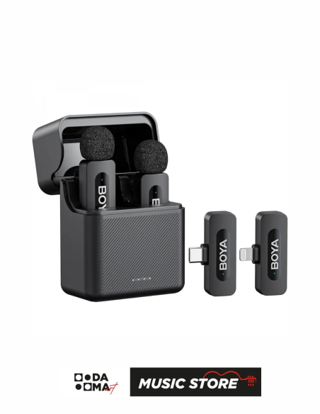 Boya V3 Combo USB-C ve Lightning Portlu Kablosuz Yaka Mikrofonu (iOS & Android Uyumlu)