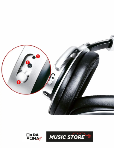 akstar Pro 82 Professional Studio Monitor Headphones – Silver