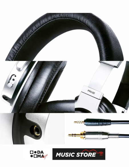 akstar Pro 82 Professional Studio Monitor Headphones – Silver