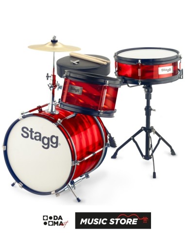 Stagg TIM JR 3/12B RD Детская акустическая ударная установка, 3 предмета – Красная