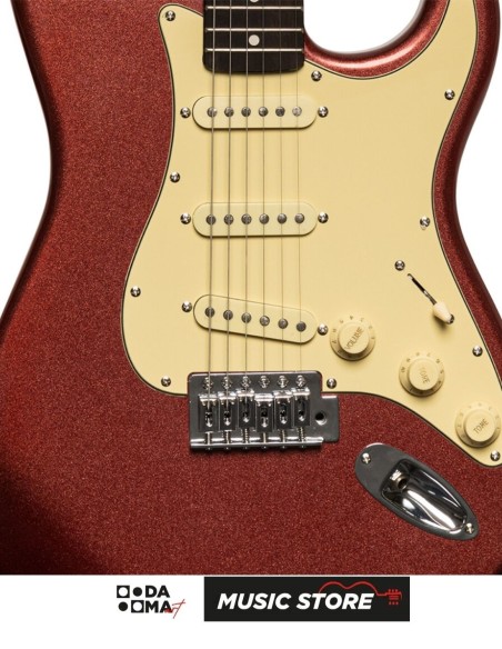 Stagg SES-30 CAR Standard SSS Elektro Gitar – Elma Şekeri Kırmızısı