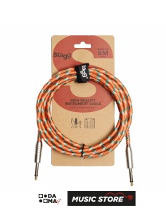 Stagg SGC6VT OR Enstrüman Kablosu – Vintage Tweed, Turuncu, 6 m