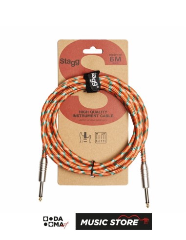 Stagg SGC6VT OR Инструментальный кабель – Винтажная оплётка Tweed, оранжевый, 6 м