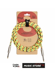 Stagg SGC3VT YL Инструментальный кабель – Винтажная оплётка Tweed, жёлтый, 3 м
