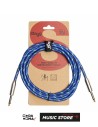 Stagg SGC3VT BL Instrument Cable – Vintage Tweed, Blue, 3 m