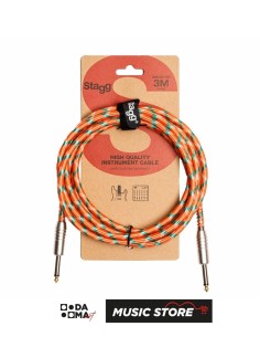 Stagg SGC3VT OR Instrument Cable – Vintage Tweed, Orange, 3 m