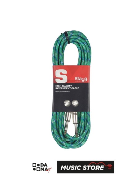 Stagg SGC3VT GR Instrument Cable – Vintage Tweed, Green, 3 m