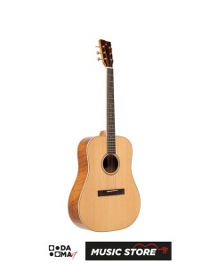 Stagg SA45 D-FM Акустическая гитара Dreadnought – Пламенное красное дерево, натуральная глянцевая