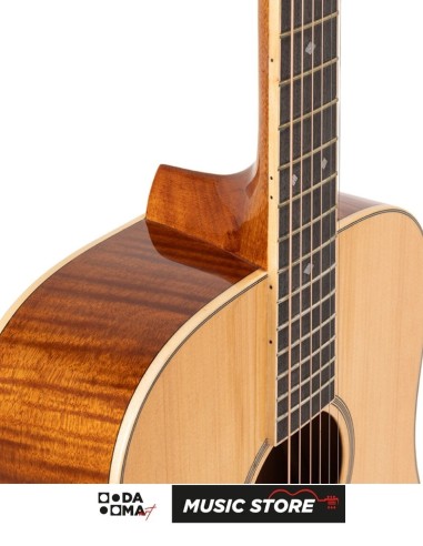 Stagg SA45 D-FM Dreadnought Akustik Gitar – Alevli Maun, Naturel Parlak