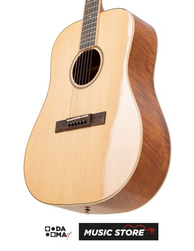 Stagg SA45 D-FM Dreadnought Akustik Gitar – Alevli Maun, Naturel Parlak