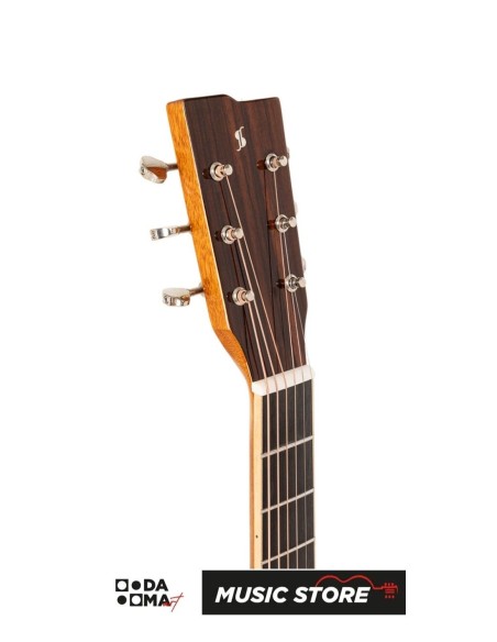 Stagg SA45 DCE-FM Электроакустическая гитара Dreadnought – С вырезом, пламенное красное дерево, натуральная глянцевая