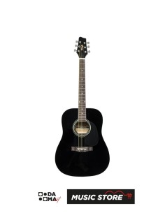 Stagg SA20D BLK Dreadnought Acoustic Guitar – Black High Gloss