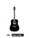 Stagg SA20D BLK Dreadnought Acoustic Guitar – Black High Gloss
