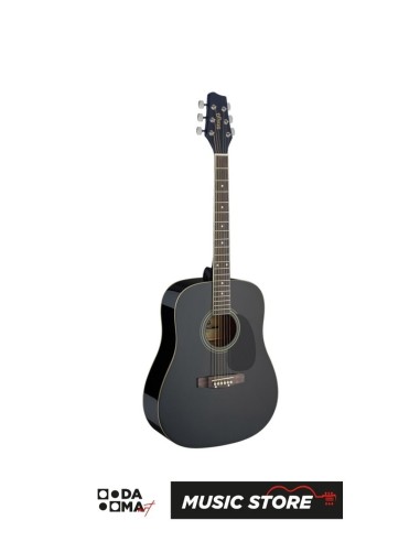 Stagg SA20D BLK Dreadnought Acoustic Guitar – Black High Gloss