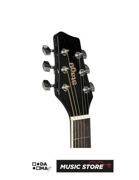 Stagg SA20D BLK Dreadnought Acoustic Guitar – Black High Gloss