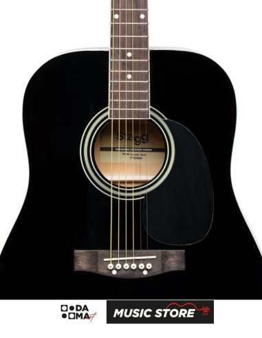 Stagg SA20D BLK Dreadnought Acoustic Guitar – Black High Gloss