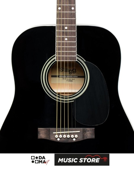 Stagg SA20D BLK Dreadnought Acoustic Guitar – Black High Gloss