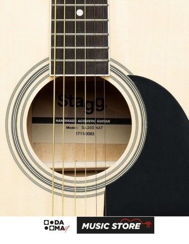 Stagg SA20D NAT Dreadnought Acoustic Guitar – Natural High Gloss
