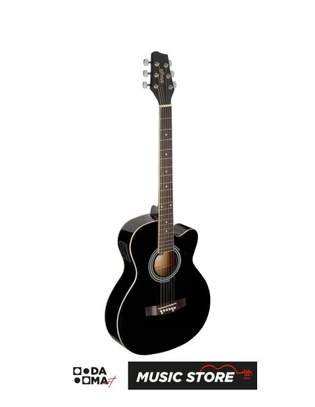 Stagg SA20ACE BLK Auditorium Acoustic-Electric Guitar – Cutaway, Black High Gloss
