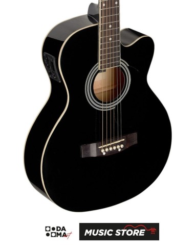 Stagg SA20ACE BLK Электроакустическая гитара Auditorium – С вырезом, чёрная глянцевая