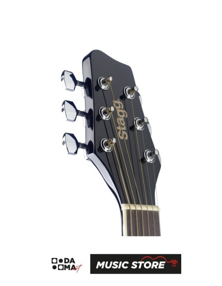 Stagg SA20ACE BLK Auditorium Acoustic-Electric Guitar – Cutaway, Black High Gloss