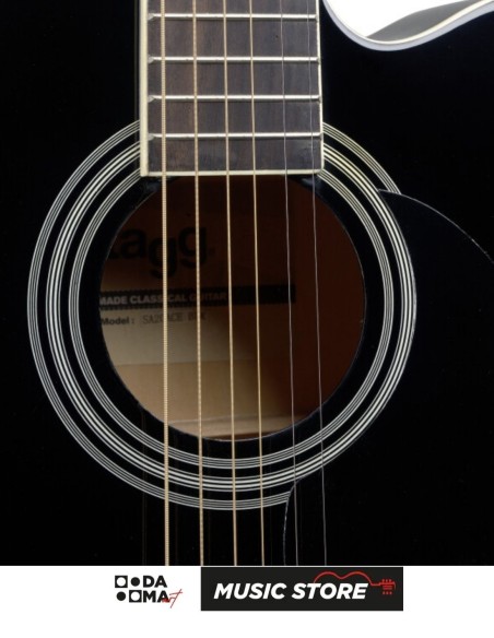 Stagg SA20ACE BLK Auditorium Acoustic-Electric Guitar – Cutaway, Black High Gloss