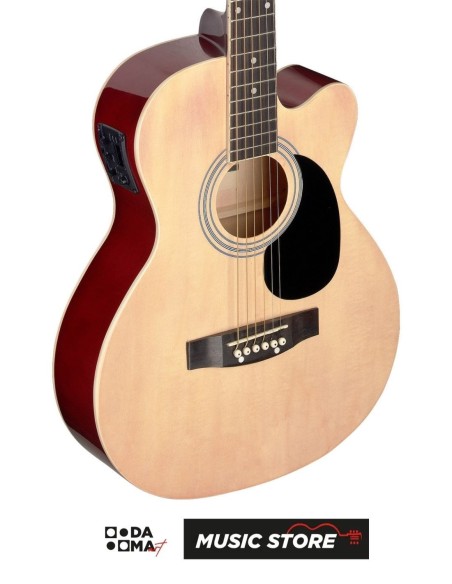Stagg SA20ACE NAT Auditorium Acoustic-Electric Guitar – Cutaway, Natural High Gloss