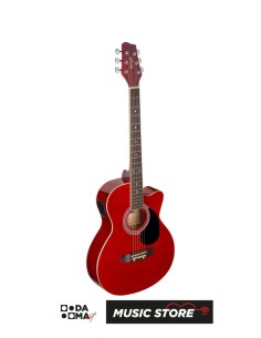 Stagg SA20ACE RED Auditorium Elektro Akustik Gitar – Cutaway, Kırmızı Parlak