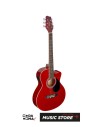 Stagg SA20ACE RED Электроакустическая гитара Auditorium – С вырезом, красная глянцевая