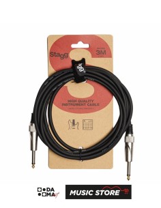 Stagg SGC3DL Инструментальный кабель – Усиленные разъёмы, чёрный, 3 м
