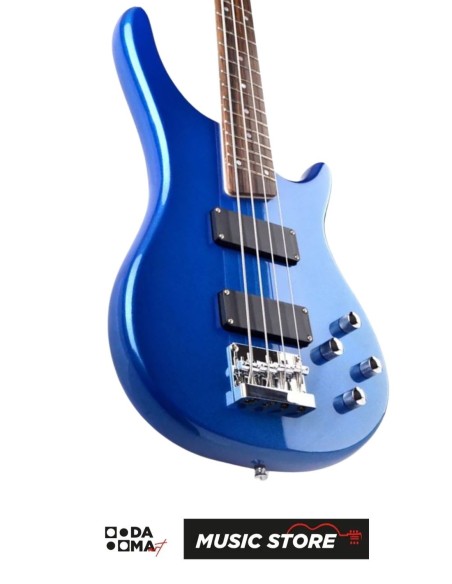 Smiger G-B3-4 MBL 4-String Electric Bass Guitar – HH, Metallic Blue