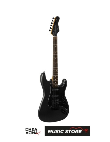 Smiger L-G2-i6-MBK Electric Guitar with Built-In Effects – S-Style, HSS Alnico V, Matt Black