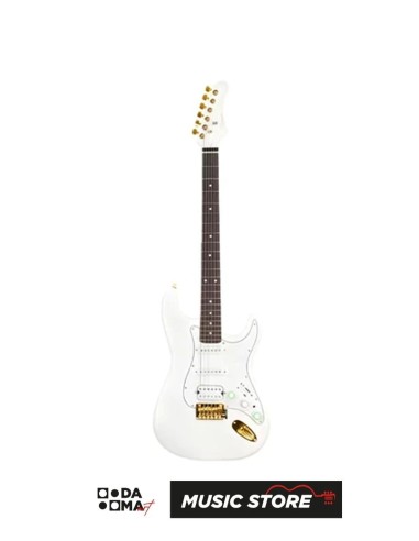 Smiger L-G2-i6 WG Electric Guitar with Built-In Effects – S-Style, HSS Alnico V, White Gold