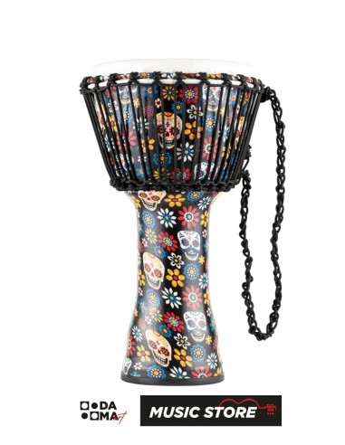 Meinl PADJ7-M-F Travel Series Djembe – 10", Day Of The Dead