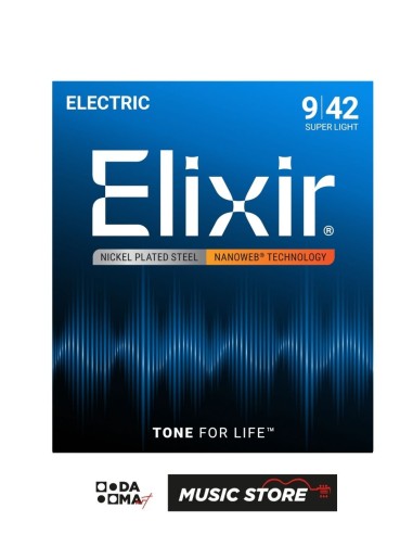 Elixir 12002 Nanoweb Super Light Комплект струн для электрогитары – 9-42