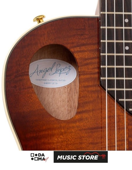 Angel Lopez Sherry CE TB Hybrid Electric Classical Guitar – Tobacco Sunburst