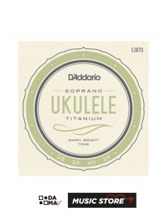 D'Addario EJ87S Soprano Ukulele String Set – Titanium, Warm Bright
