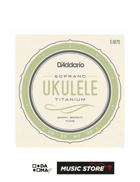 D'Addario EJ87S Soprano Ukulele String Set – Titanium, Warm Bright